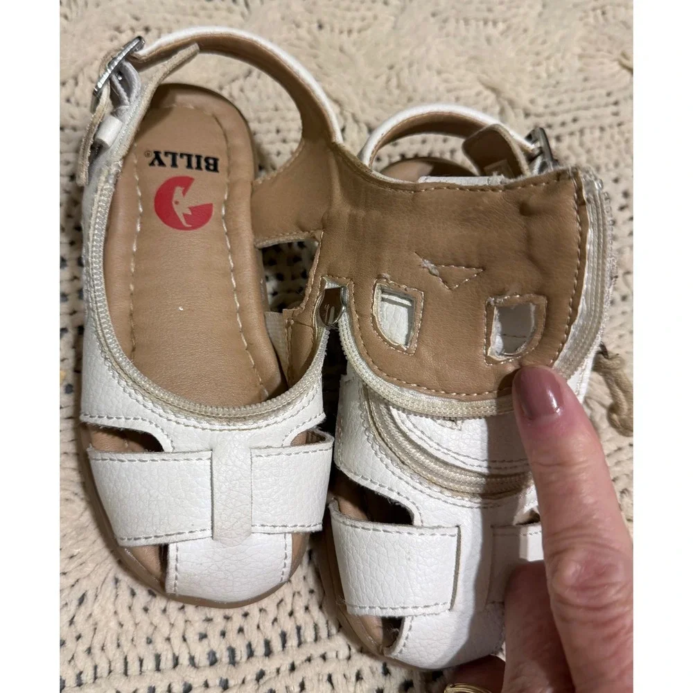 Billy Footwear Adaptive Sandals Lot 2 Pairs Silver White Toddler 8M BT22134-100